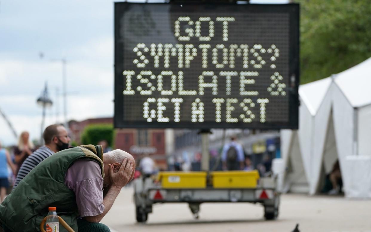 A mobile Covid vaccination centre outside Bolton Town Hall. The Lancashire town has been a hotspot of delta variant cases -  Peter Byrne/ PA