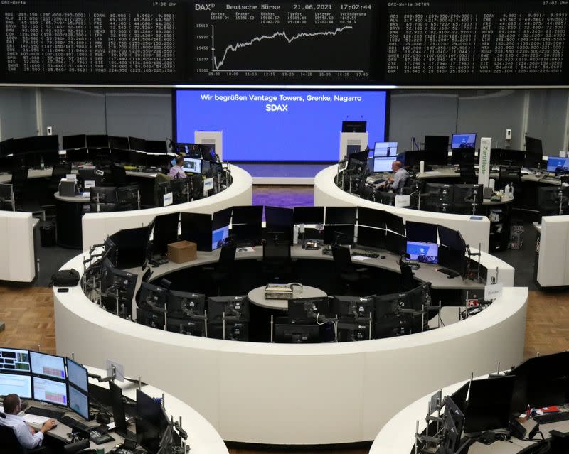 The German share price index DAX graph is pictured at the stock exchange in Frankfurt