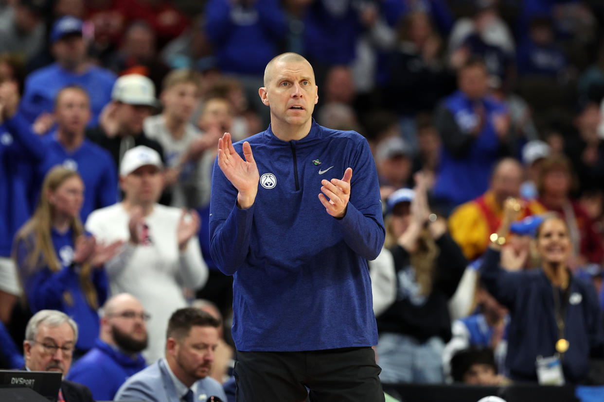 Mark Pope replaces John Calipari, who left Kentucky this week to take over the head coaching job at Arkansas. (Photo by Jamie Squire/Getty Images)