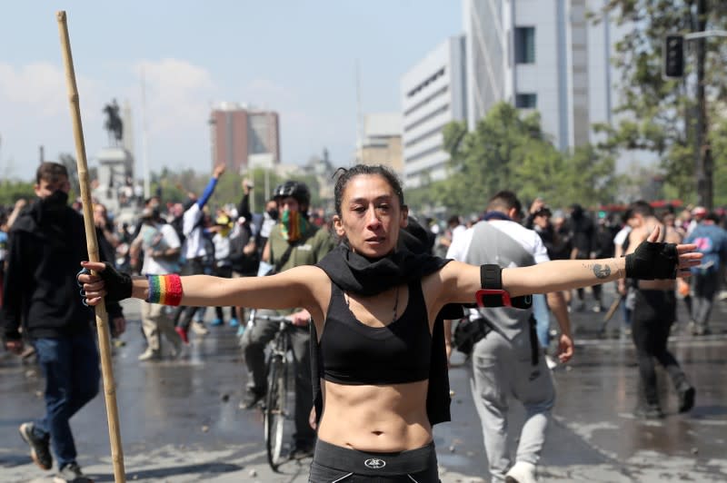 Protest against Chile's state economic model in Santiago