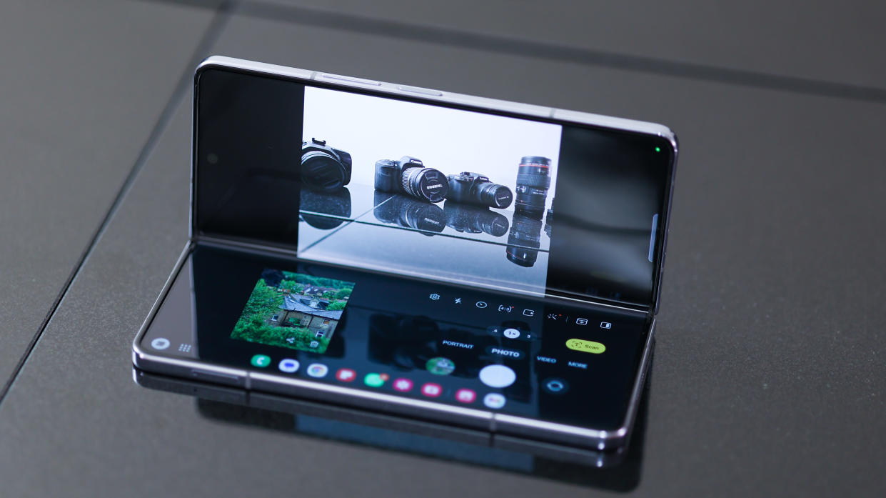  A photo of the Samsung Galaxy Z Fold 5 foldable smartphone 
