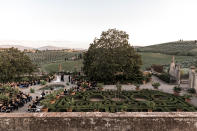 <p>An outdoor ceremony offered sweeping views of the countryside. </p>