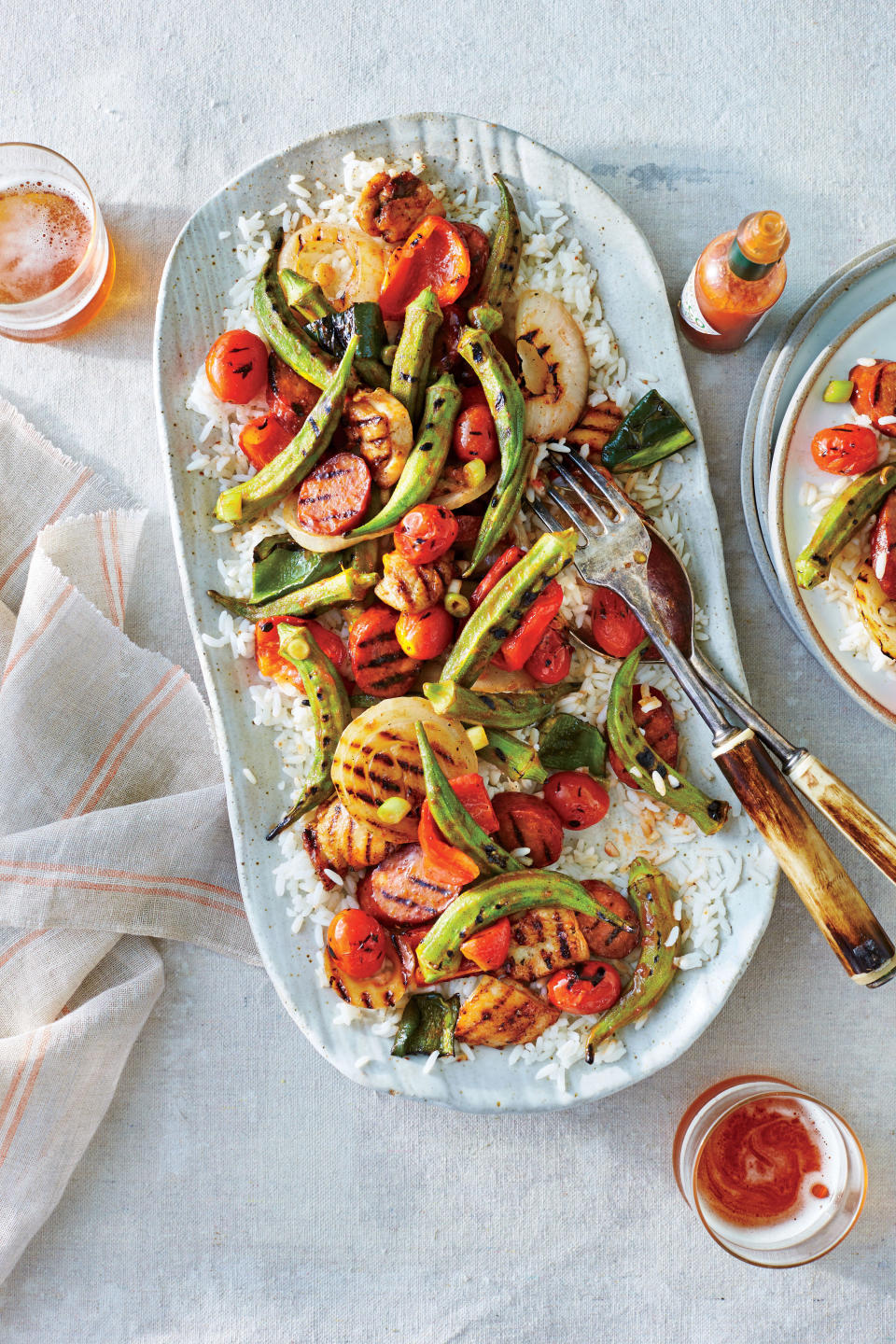 Grilled Creole Chicken and Okra