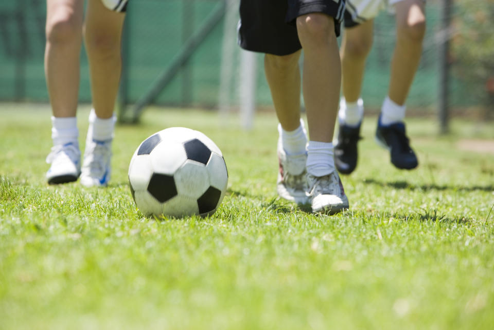 Children at one primary school have been banned from playing football for a week amid concerns they’re copying the ‘theatrics’ of World Cup players. Source: Getty
