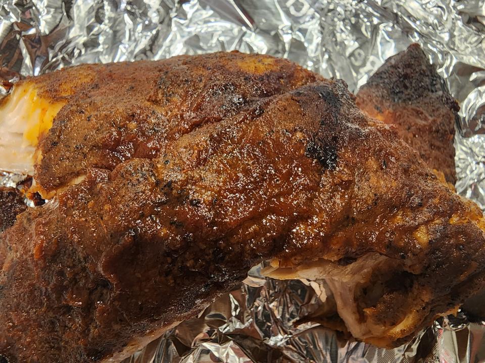 cooked rack of ribs using rachael ray's recipe