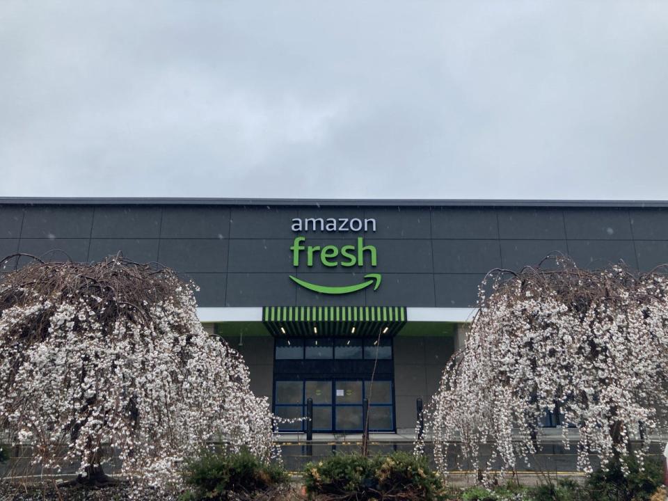 Amazon Fresh supermarket at the Fashion Center in Paramus.