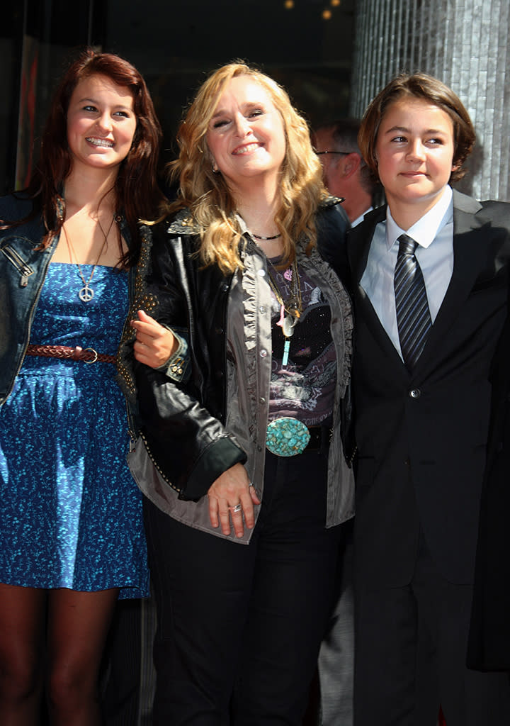Melissa Etheridge poses with daughter Bailey Jean and son Beckett in 2011 while receiving her star on the Hollywood Walk of Fame. 