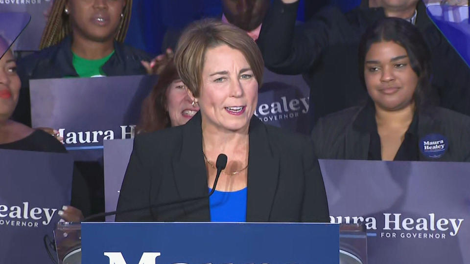 Maura Healey won her campaign for governor of Massachusetts. / Credit: CBS Boston