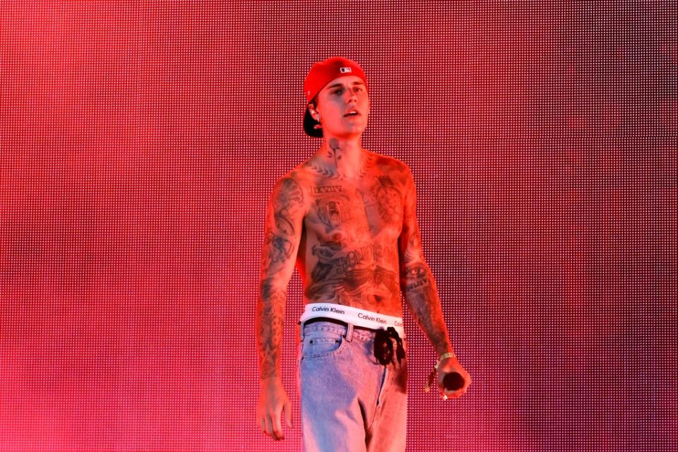 File: Justin Bieber performs with Daniel Caesar onstage at the Coachella Stage during the 2022 Coachella Valley Music And Arts Festival (Getty Images for Coachella)