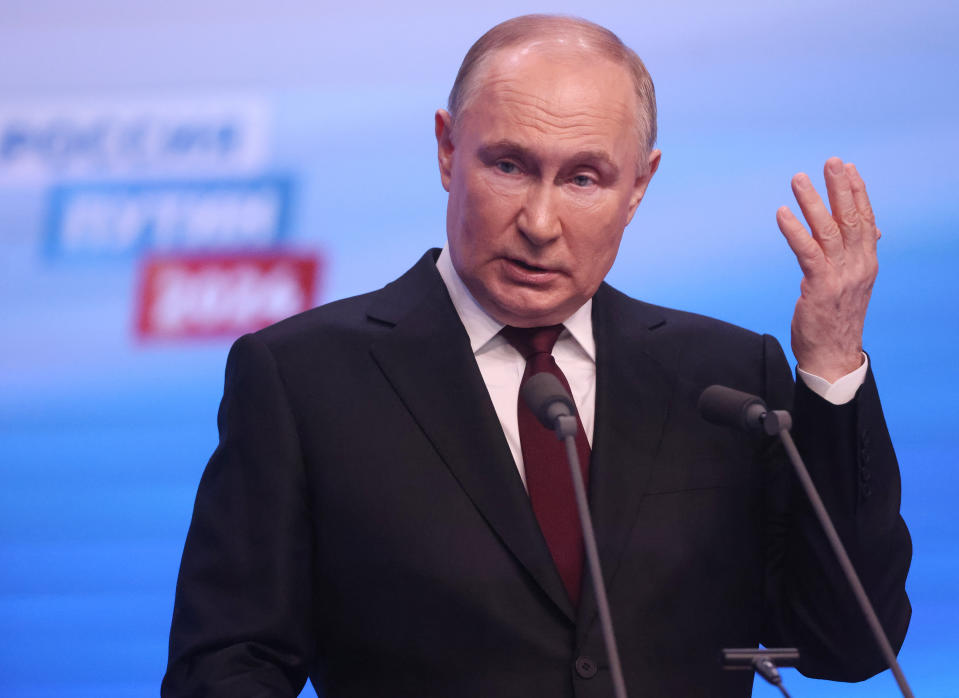 普丁17日剛贏得俄國總統大選，且創下蘇聯解體後的史上最大得票領先幅度。 （Photo by Contributor/Getty Images）
