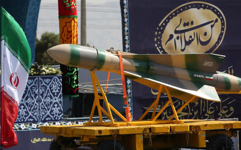 A ballistic missile is seen during a military parade in front of former Supreme Leader of Iran - Credit: Fatemeh Bahrami/Anadolu Agency/Getty Images