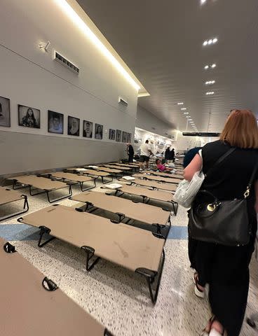 <p>Vienna Skye</p> Cots in Houston airport during Vienna Skye's layover.