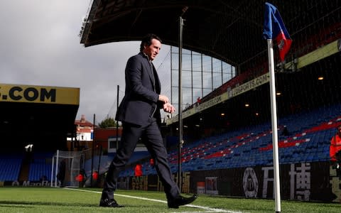 Unai Emery on the pitch at Selhurst Park  - Credit: Action Images via Reuters