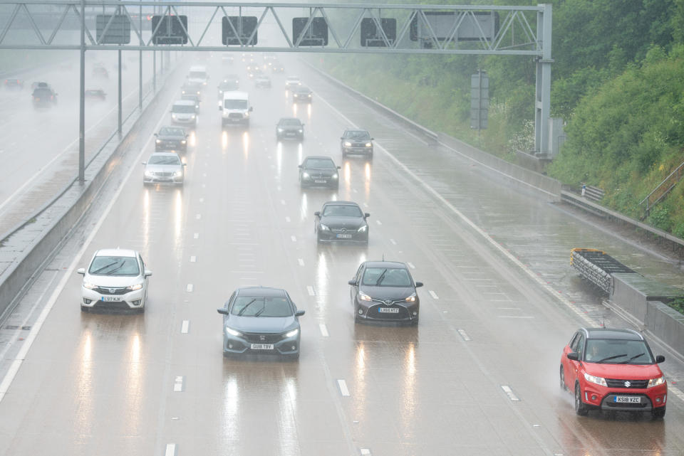 Conditions on the road are set to be treacherous following stormy weather (SWNS)