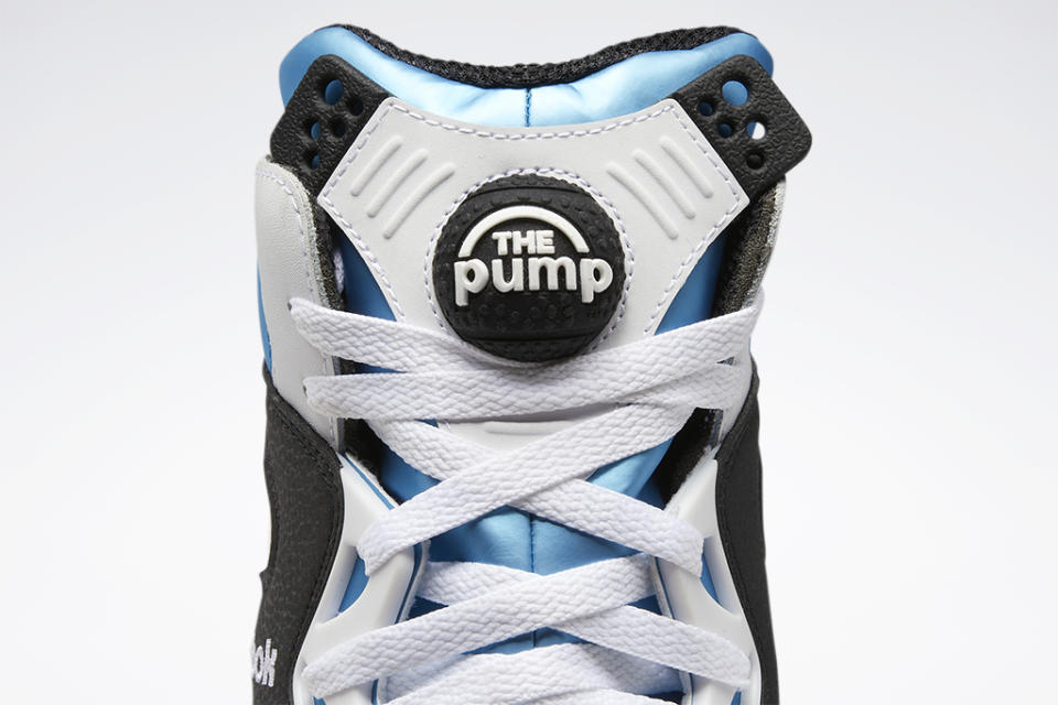 The Pump tech on the tongue of the Reebok “Shaq Attaq.” - Credit: Courtesy of Reebok