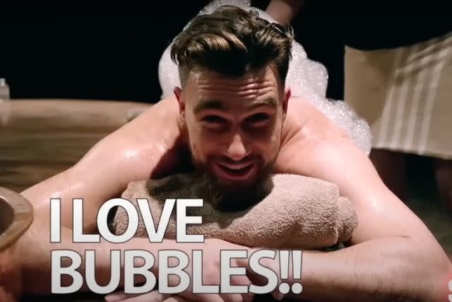 Throwback Travis Kelce Spa Video Goes Viral — and Heats Up the