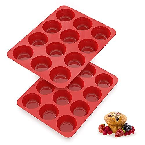 3) SILIVO Silicone Muffin Pans, Set of 2