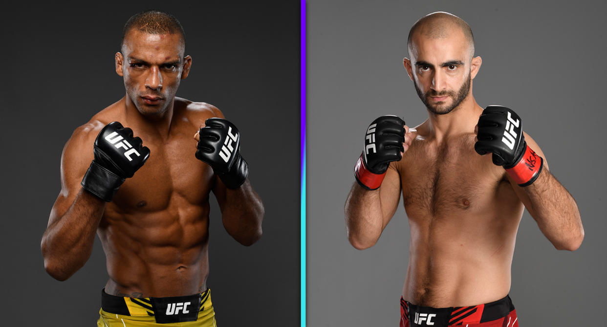 Edson Barboza (22-9) vs. Giga Chikadze (13-2) headlines Saturday's UFC Vegas 35 at Apex. (Photos via Getty Images)