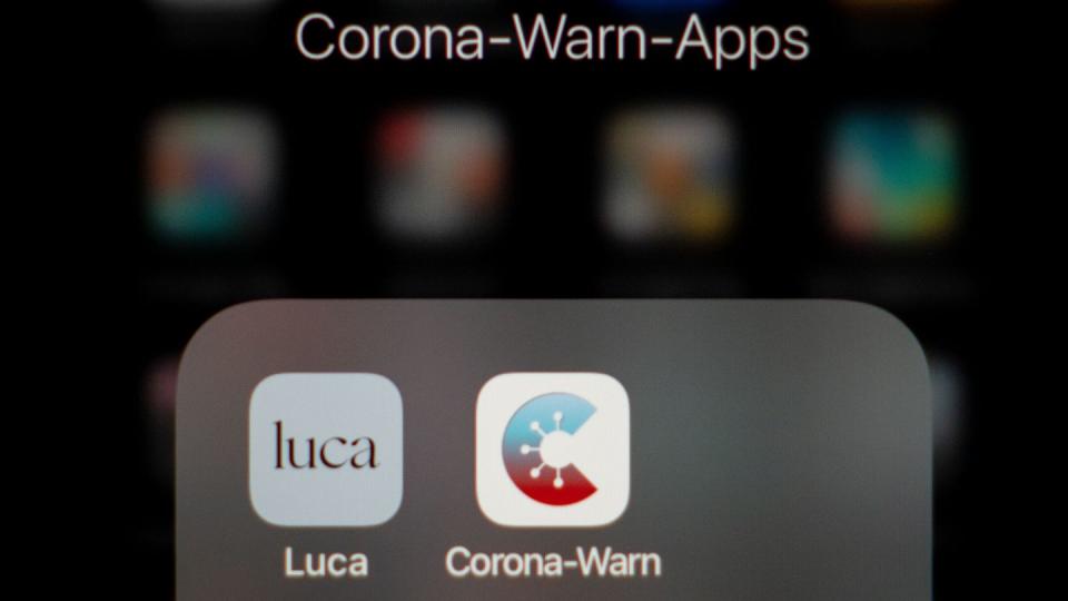 Die Icons der Corona-Warn-Apps Luca und der Bundesregierung.