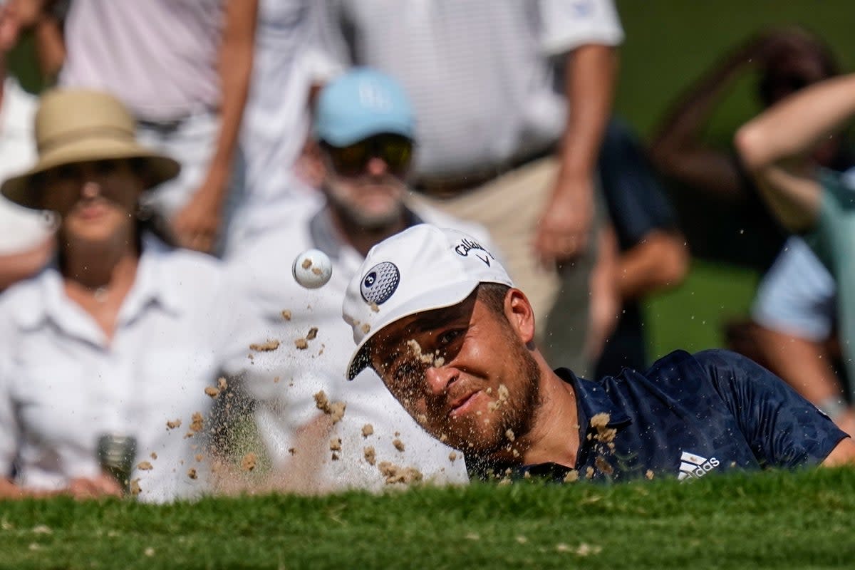 Xander Schauffele closed to within two shots of leader Scottie Scheffler in the Tour Championship (Steve Helber/AP) (AP)