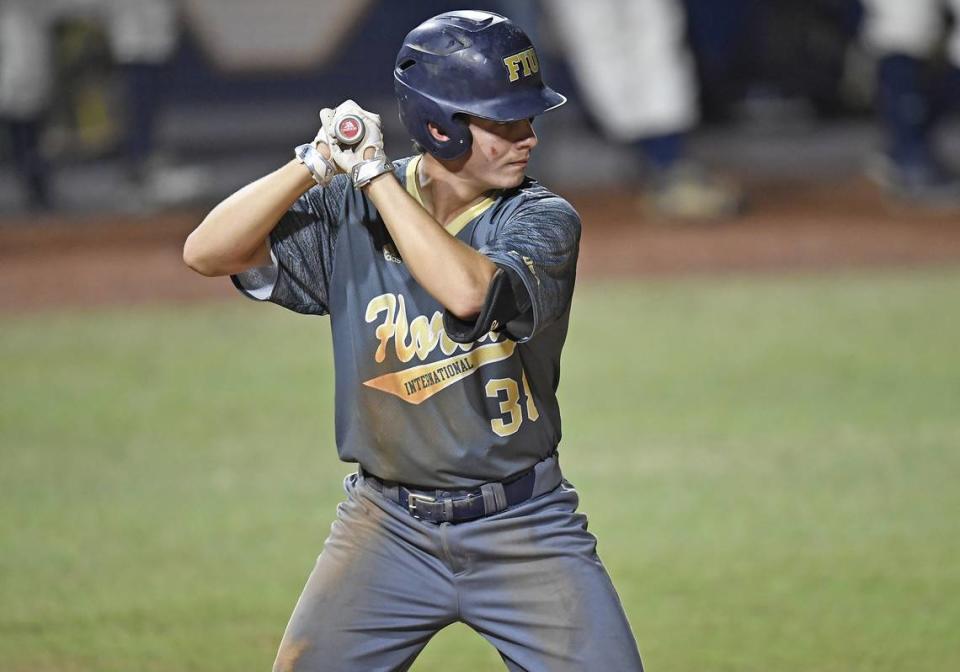 Florida International University left handed pitcher/infielder Logan Allen (38 plays in the Blue and Gold Series on November 6, 2017 at Miami, Florida.