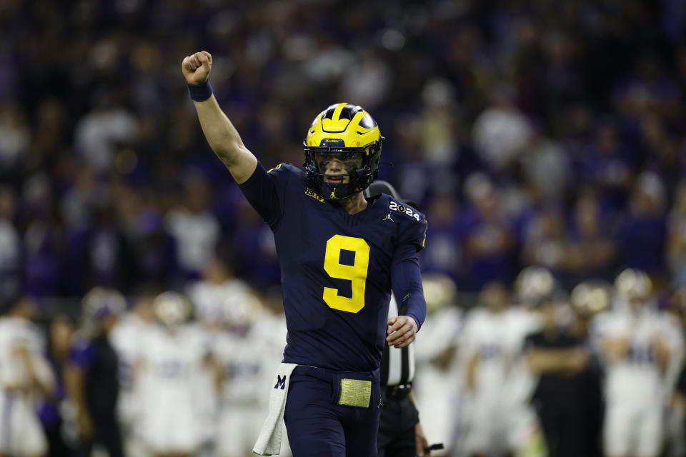 Unless the Broncos make a trade in the draft, they will have to take a hard look at lower-tier quarterback prospects like Michigan's JJ McCarthy who could still be a potential NFL starter.  (Photo by Joe Robbins/Icon Sportswire, Getty Images)