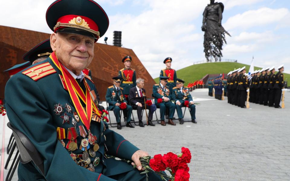 Veterans attend the unveiling of a new war monument in the Tver Region, Russia - Mikhail Klimentyev/Tass via Getty Images