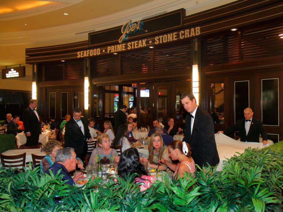 The dining room at Joes stone crab.