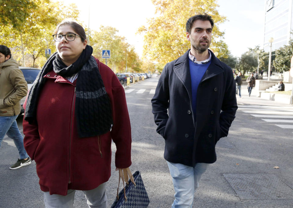 MADRID, SPAIN - NOVEMBER 27:  Sara Montiel's son Zeus Tous and daughter Thais Zous attend court on November 27, 2017 in Madrid, Spain.  (Photo by Europa Press/Europa Press via Getty Images)