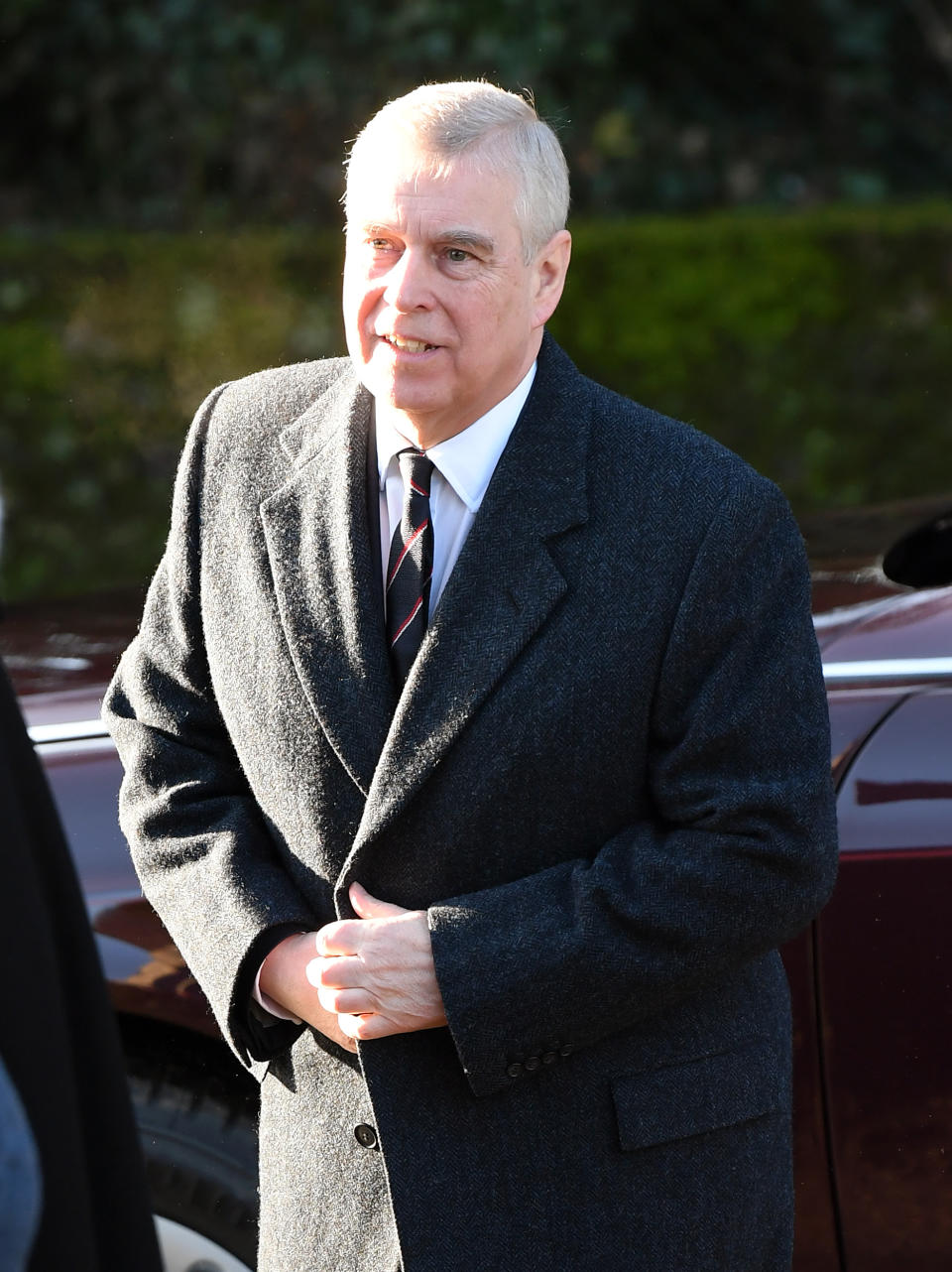 KING'S LYNN, ENGLAND - JANUARY 19: Prince Andrew, Duke of York attends church in Hillington at St Mary the Virgin church in Sandringham on January 19, 2020 in King's Lynn, England. (Photo by Karwai Tang/WireImage)