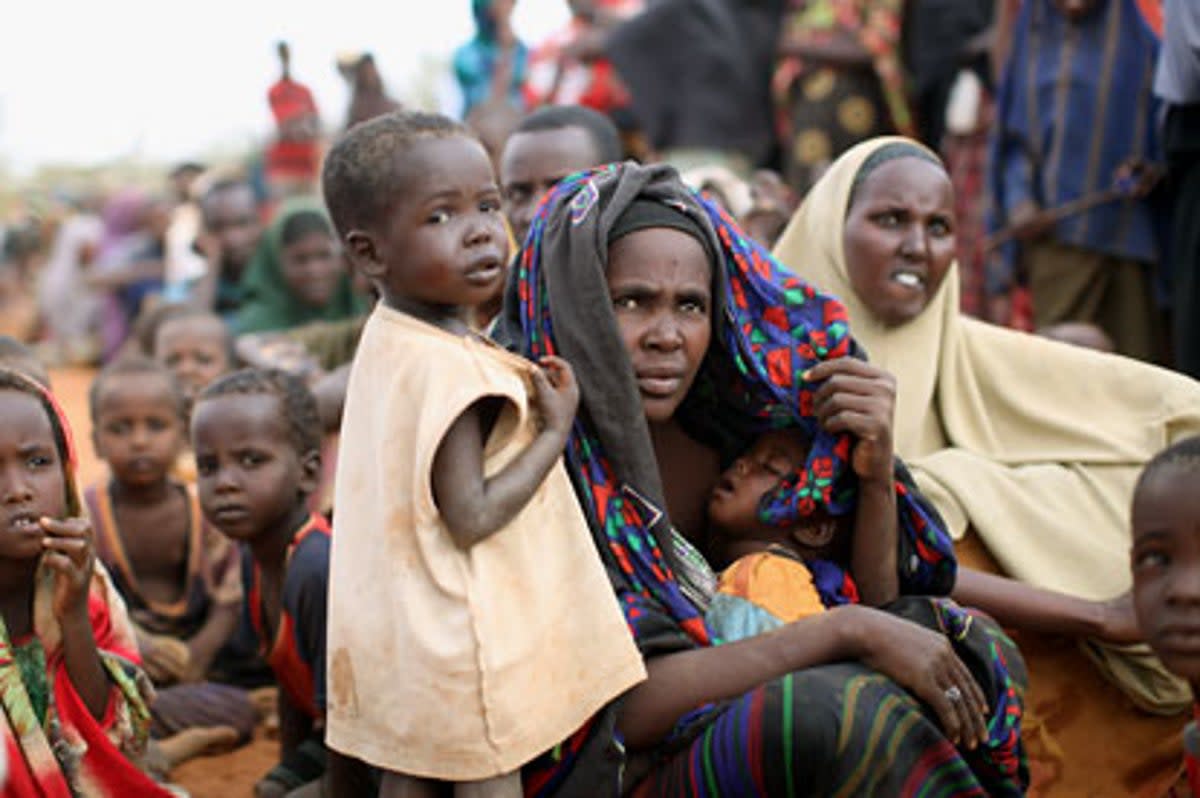Many women and children have been forced on long journeys in Somalia in search of food and water 