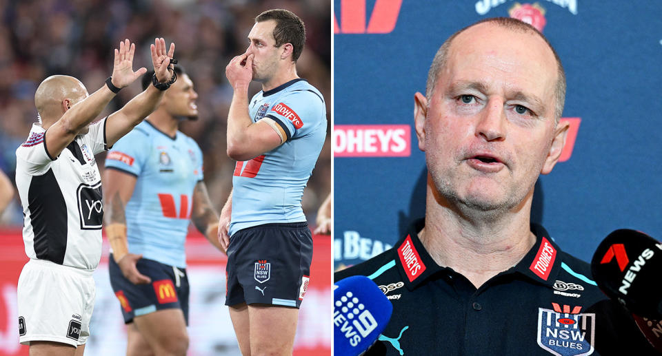 NSW coach Michael Maguire says he's aware the Blues have won just nine penalty counts in 60 State of Origin games played against the Maroons in Queensland. Pic: Getty