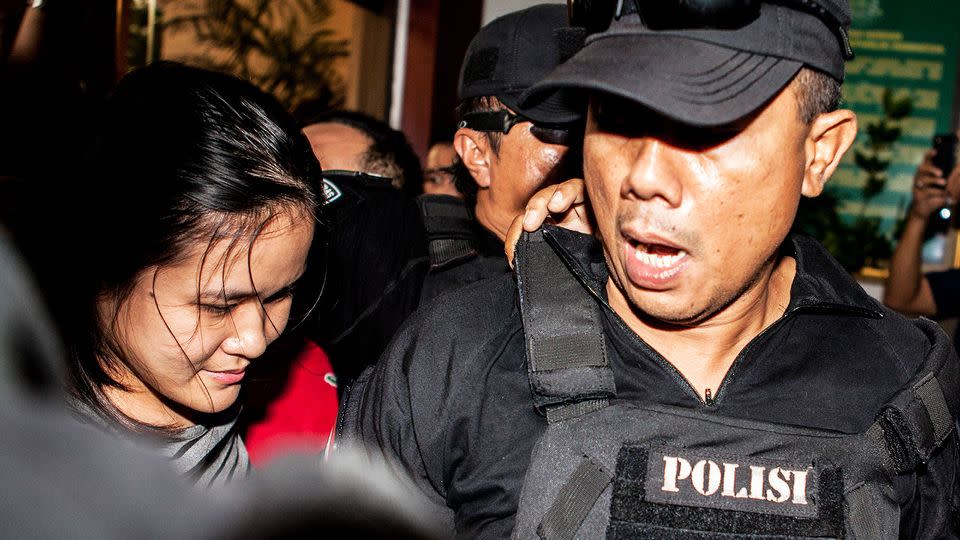 Wongso in Jakarta and accused of murdering Ms Salihin who died soon after allegedly drinking coffee laced with cyanide. Photo:AAP =/Oscar Siagian
