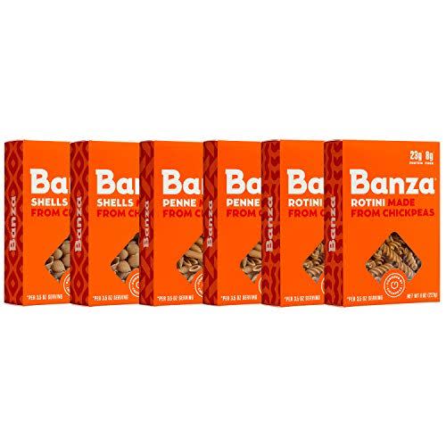 5) Banza Chickpea Pasta, Variety Pack (2 Penne/2 Rotini/2 Shells)