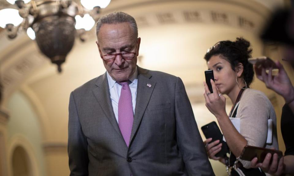 Chuck Schumer said it was “galling” for McConnell to blame Democrats for playing partisan games when he has done “more than maybe anyone to politicize the supreme court nomination process”.