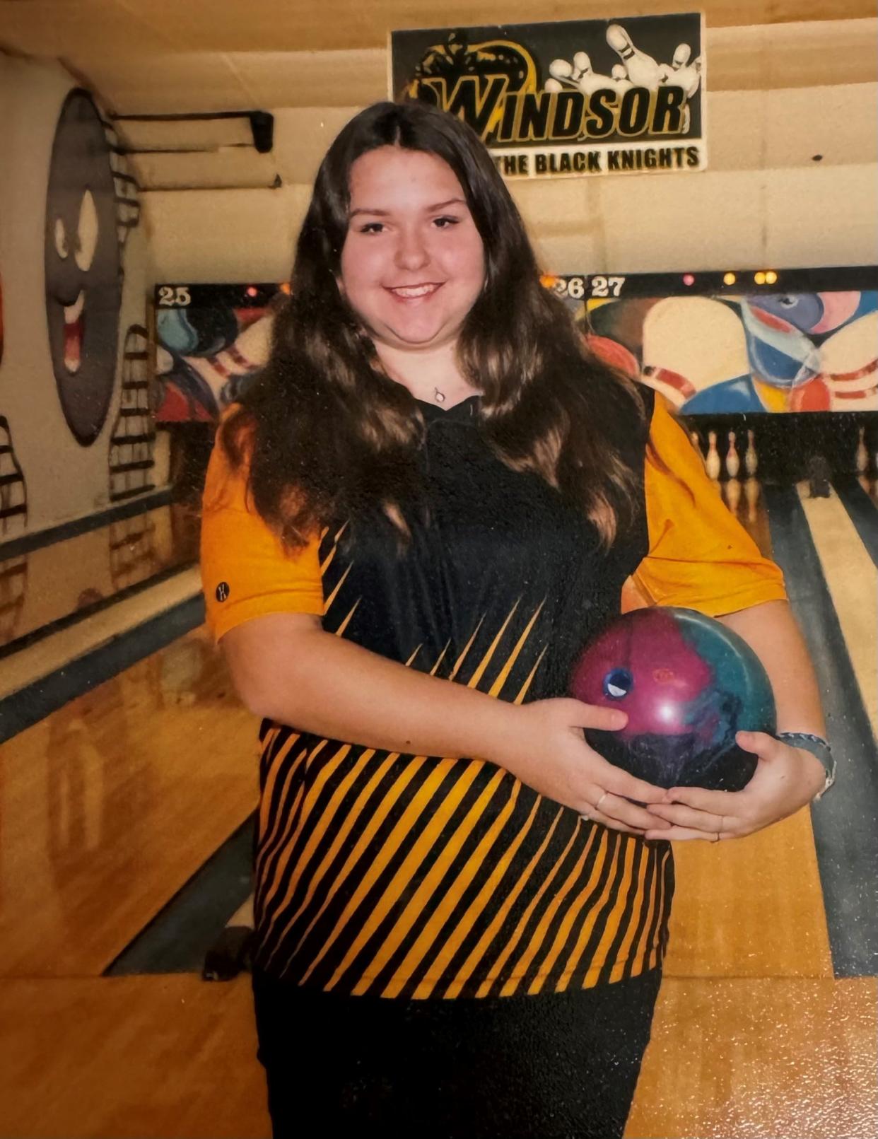 Aubriana Tyler of the Windsor girls bowling team.