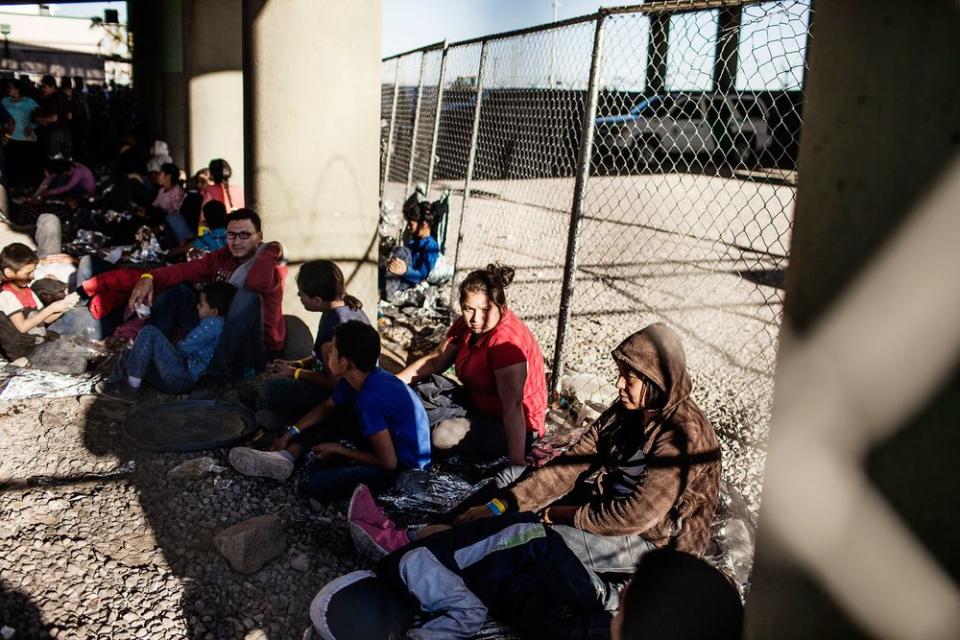 In El Paso, Texas, a migrant detention center has was constructed under the Paso Del Norte Bridge.