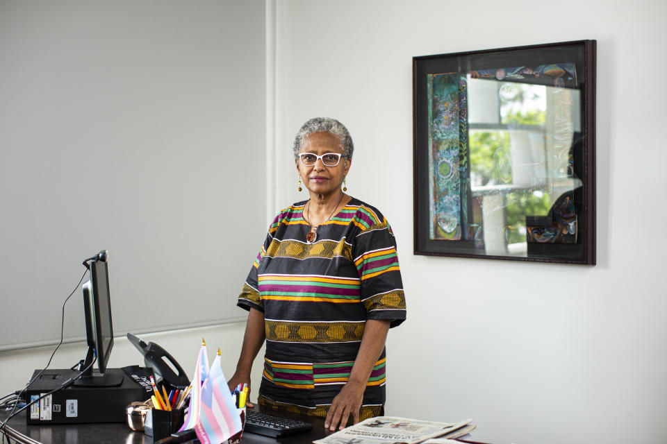 La senadora Ana Irma Rivera Lassén, que ha presentado legislación en el Senado de Puerto Rico para codificar el derecho al aborto en el territorio, en su oficina en San Juan el 10 de agosto de 2022. (Erika P. Rodríguez/The New York Times)