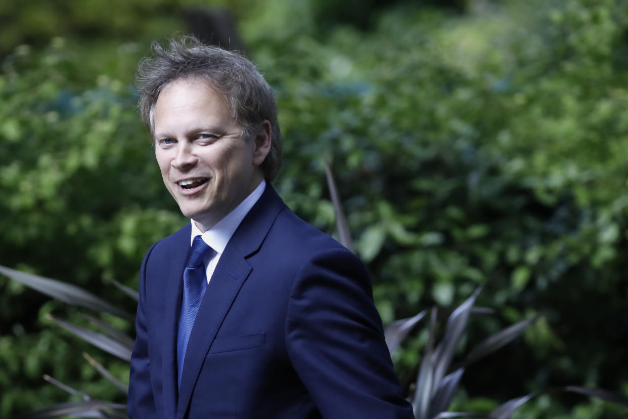 Britain's Transport Secretary Grant Shapps arrives at 10 Downing Street in central London on May 14, 2020. -  (Photo by Tolga AKMEN / AFP) (Photo by TOLGA AKMEN/AFP via Getty Images)