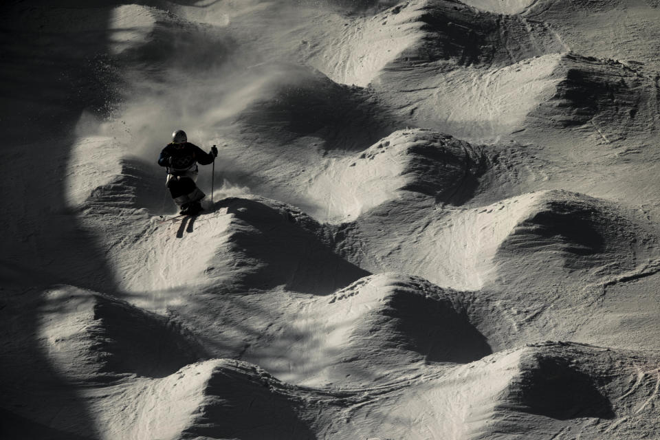 <p>PYEONGCHANG-GUN, SOUTH KOREA – FEBRUARY 08: Moguls skier Jae Woo Choi of South Korea crashes during a training session ahead of the PyeongChang 2018 Winter Olympic Games. (Getty Images) </p>