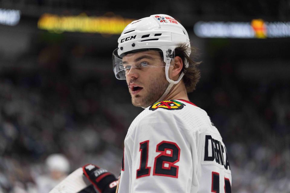 Chicago Blackhawks forward Alex DeBrincat was traded to the Ottawa Senators.