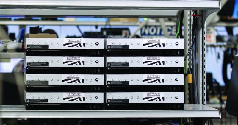 Xbox One Project Scorpio dev kits stacked