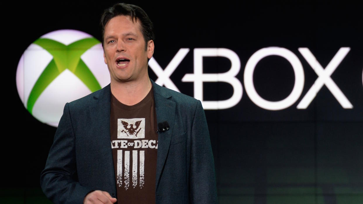  LOS ANGELES, CA - JUNE 10: Phil Spencer, vice president of Microsoft Game Studios at Microsoft Corp. speaks during Microsoft Xbox news conference at the Electronic Entertainment Expo at the Galen Center on June 10, 2013 in Los Angeles, California. Thousands are expected to attend the annual three-day convention to see the latest games and announcements from the gaming industry. (Photo by Kevork Djansezian/Getty Images). 