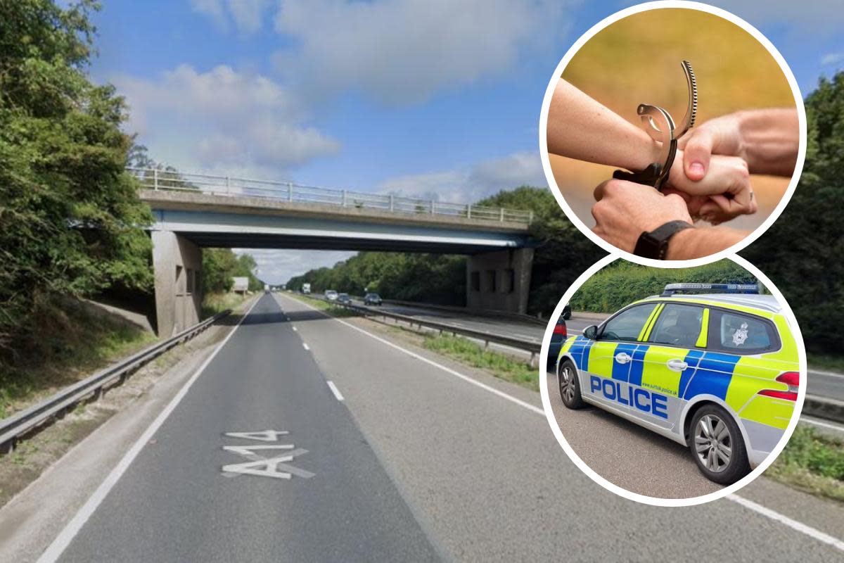 Mark Barrett has been charged after a crash on the A14 <i>(Image: Google / Newsquest)</i>