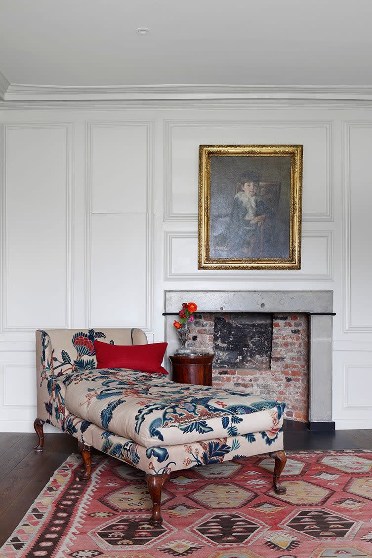 Gossip about the latest happenings in society (or binge Netflix) in style on a chaise longueVSP Interiors