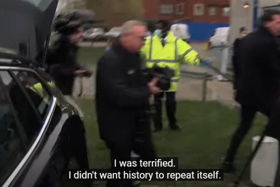 One of the clips shown appears to be of members of the press awaiting TV star Katie Price arriving outside Crawley Magistrates Court (Netflix)