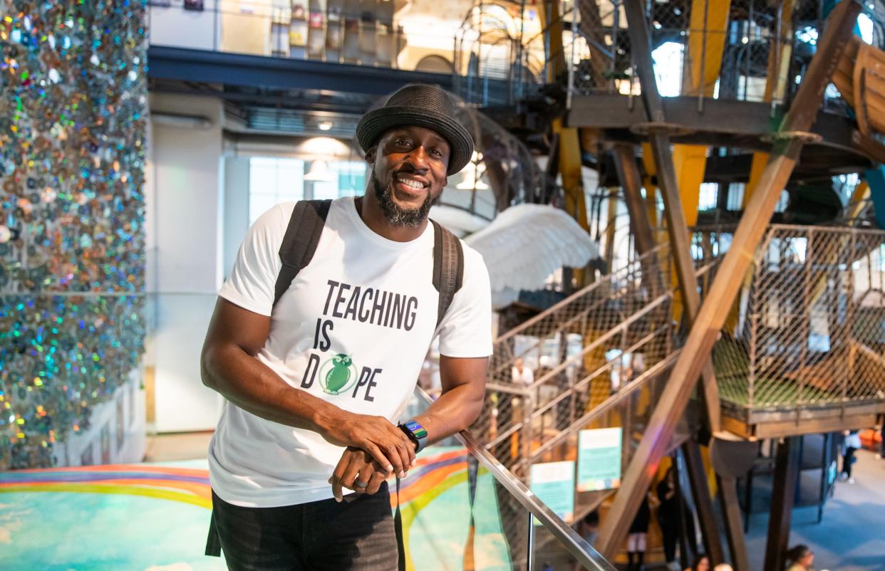 Lloyd Hopkins poses for a portrait inside the Children's Museum of Phoenix on July 14, 2023. Hopkins is the CEO and founder of the Million Dollar Teacher Project.