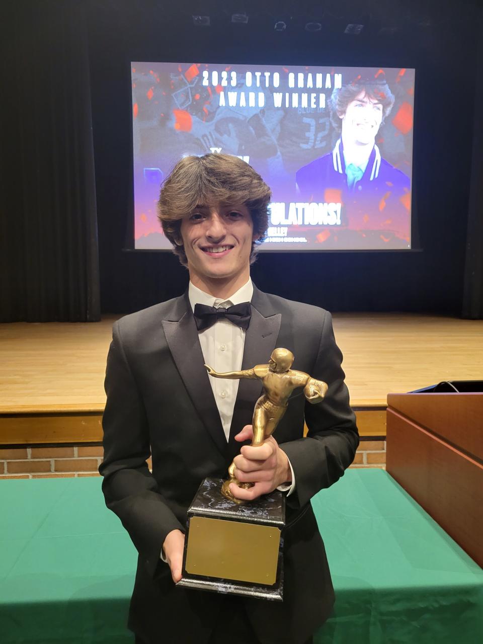 Bourne's Ty Kelley was named the 2023 Otto Graham Award winner during a ceremony on Wednesday night at GNB Voc-Tech.