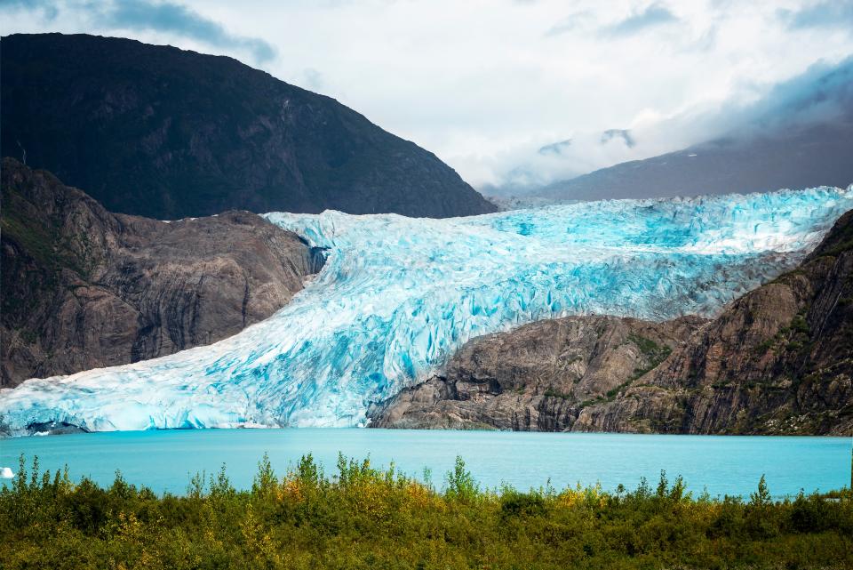 Mendenhall Glacier, 12 miles outside of Alaska's state capital Juneau - istock