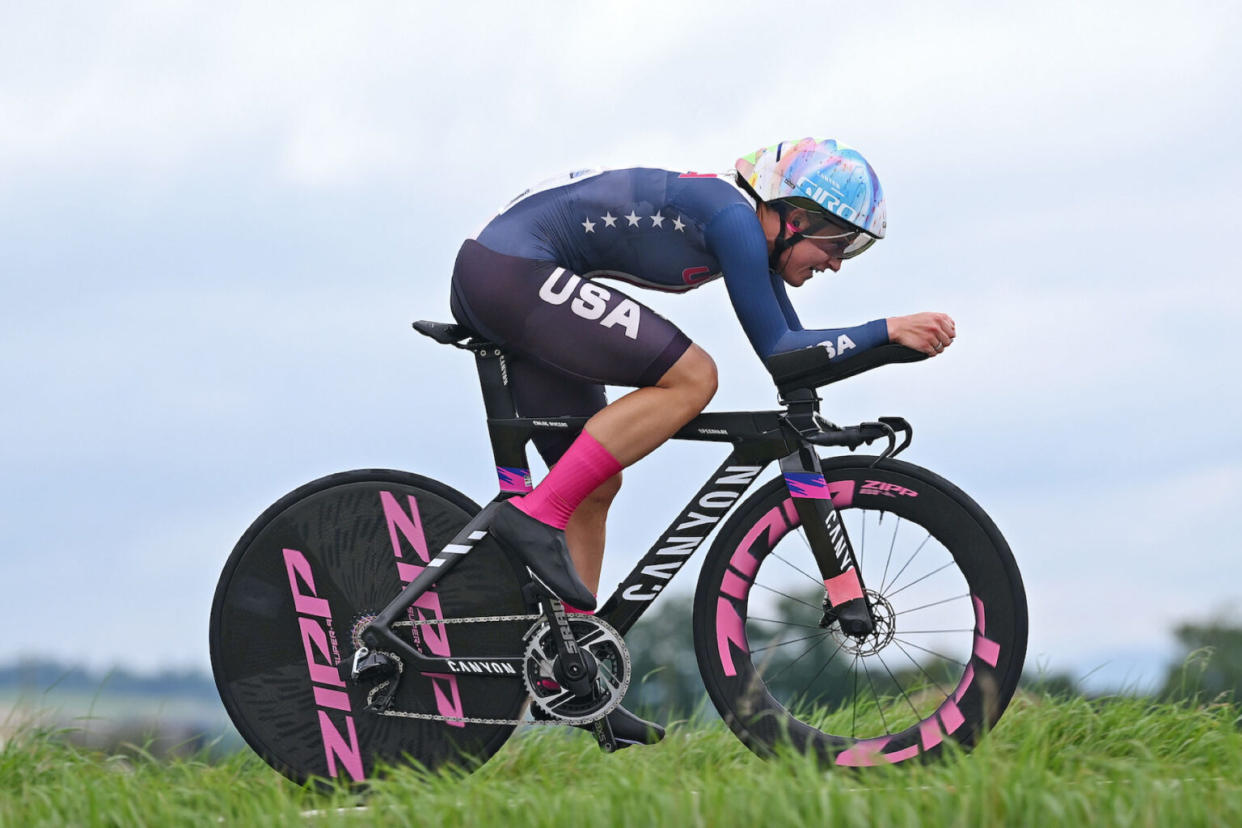 2024 Zipp Super-9 Disc wider hookless tubeless carbon TT Triathlon rear wheel, Chloe Dygert ITT World Champion